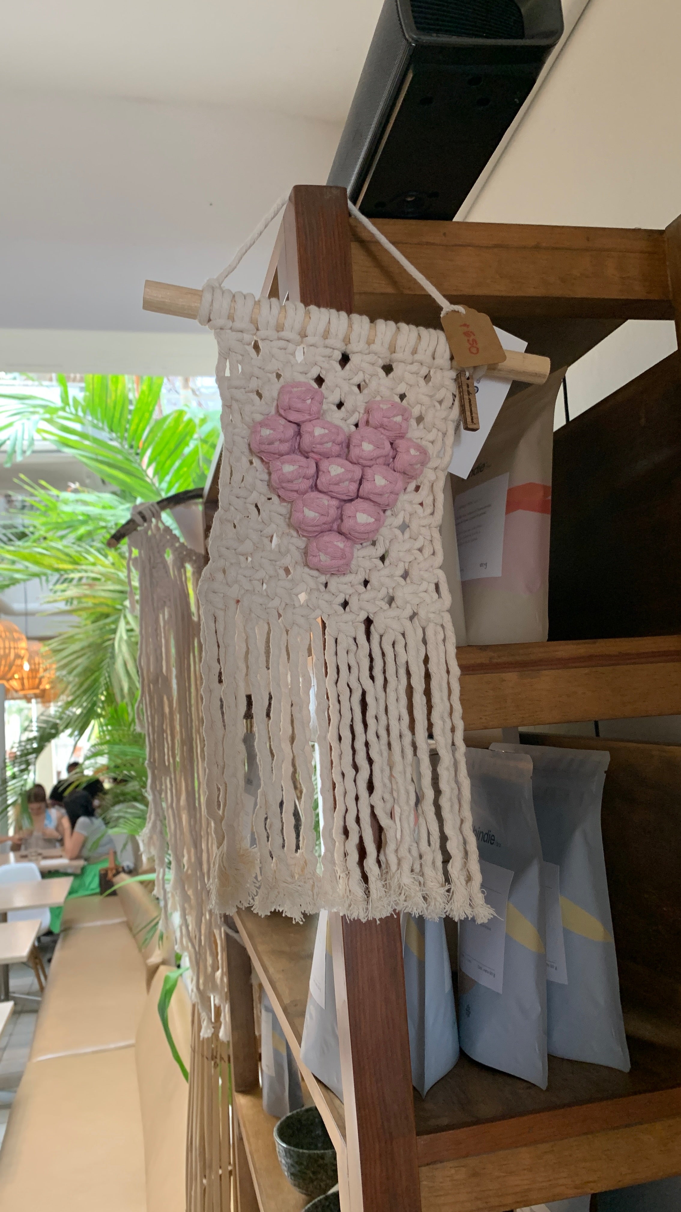 M de Macrame Tapiz Corazón Capullo
