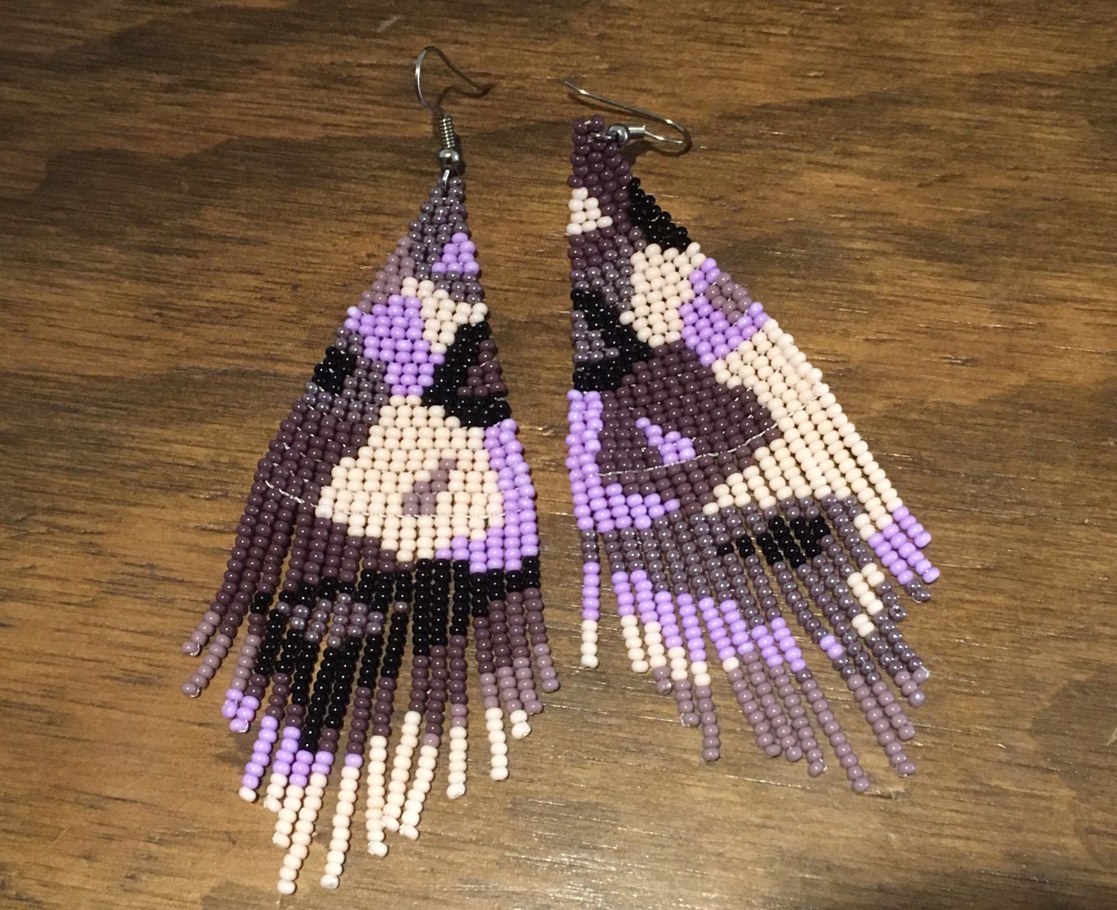 Naya beads aretes morado marmoleados