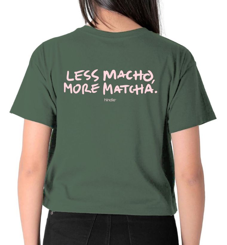 Playera Less Macho More Matcha - Crop Top