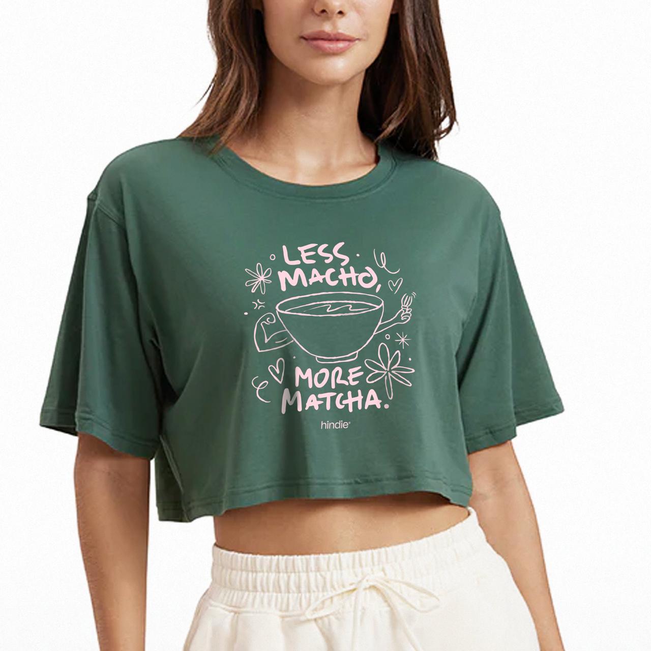 Playera Less Macho More Matcha - Crop Top