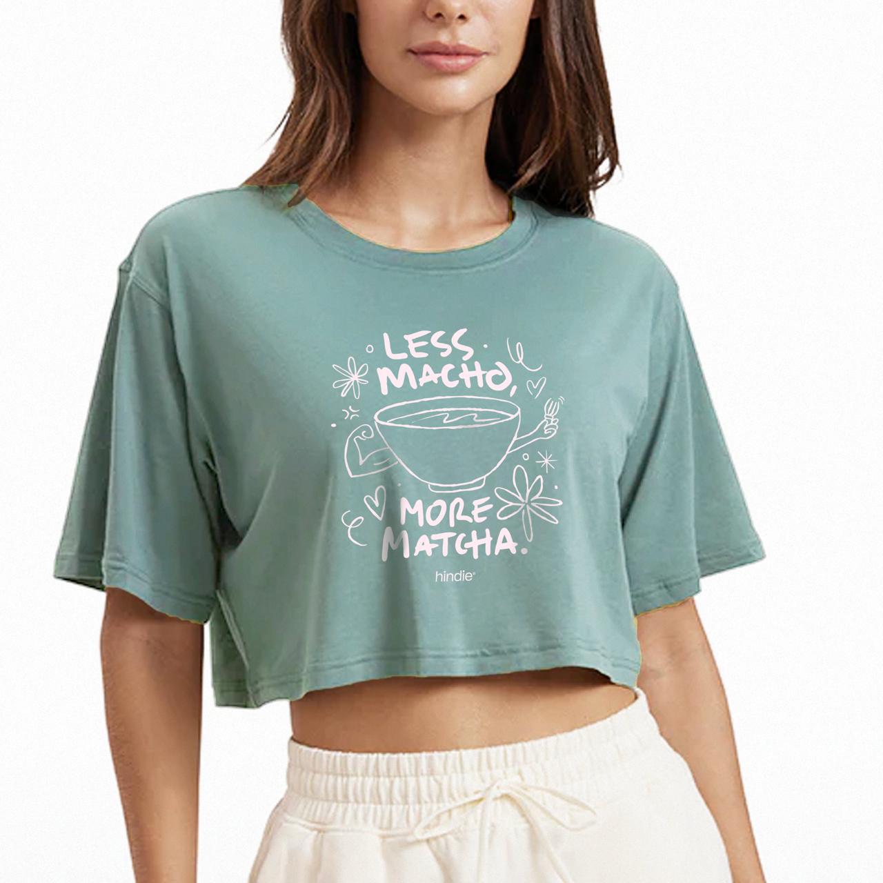 Playera Less Macho More Matcha - Crop Top