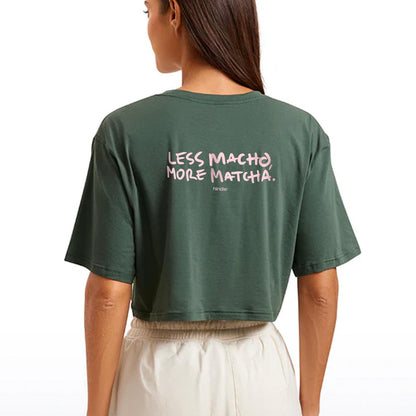Playera Less Macho More Matcha - Crop Top