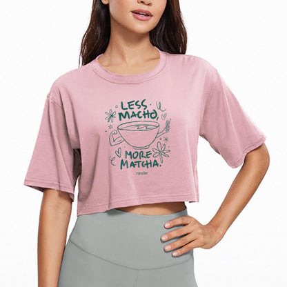 Playera Less Macho More Matcha - Crop Top