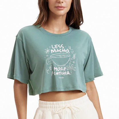 Playera Less Macho More Matcha - Crop Top