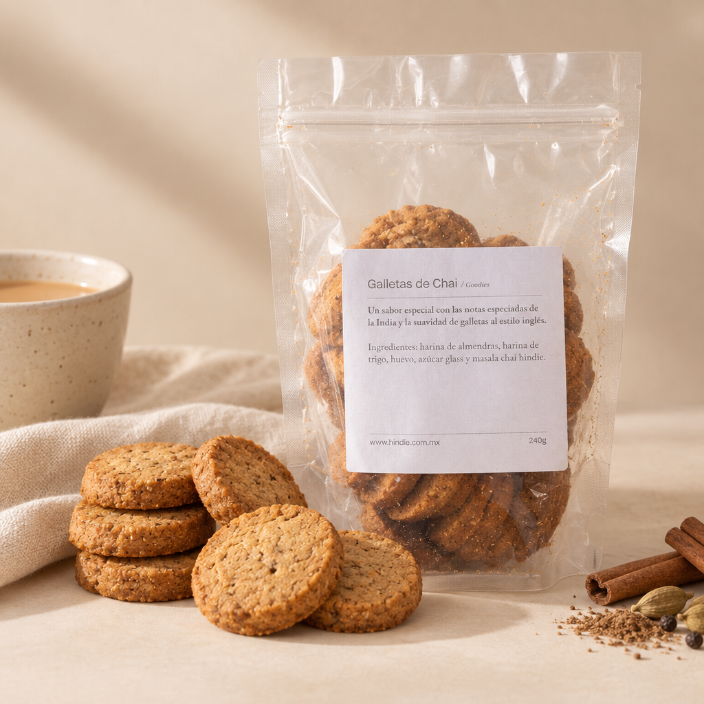 Galletas de chai con bolsa transparente
