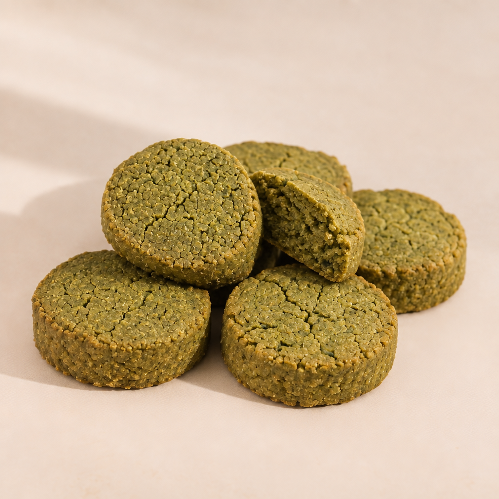 Galletas hindie de matcha sin forma de corazón