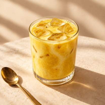 Golden Milk fría con hielos
