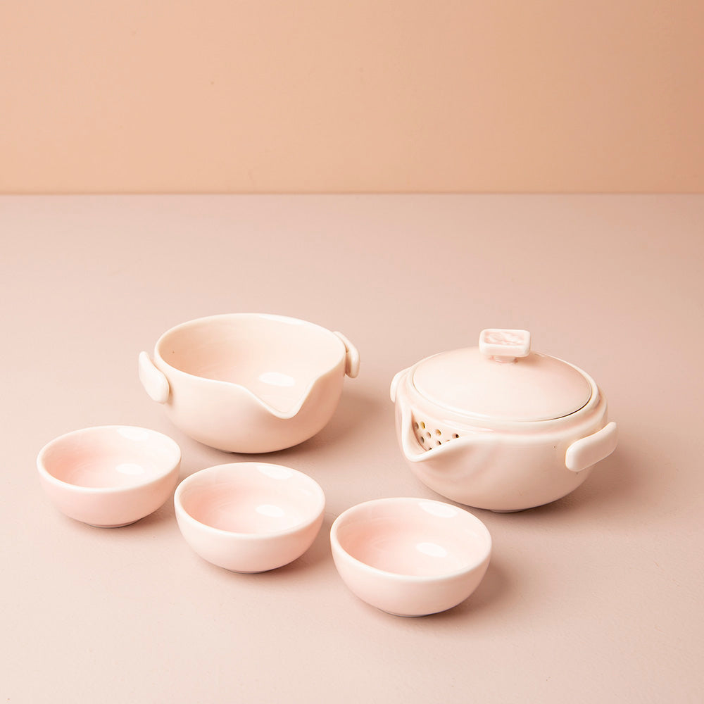 Set Lazy Gaiwan Pink Sky