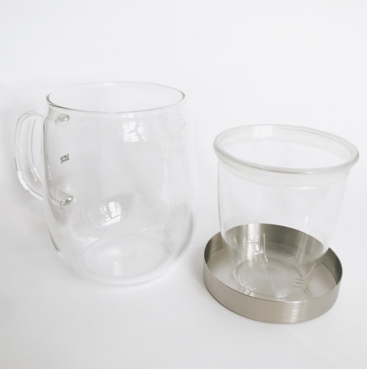 Taza con infusor de vidrio