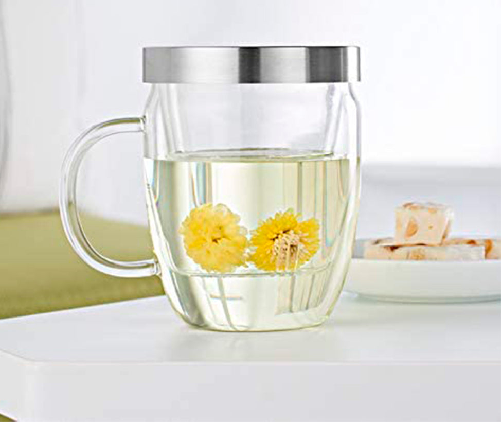 Taza con infusor de vidrio